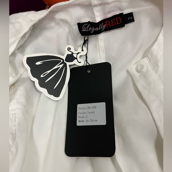 LEGALLY RED LAWN DRESS WITH RUFFLE AND LACE INSERT DETAIL - Picture 6 of 10